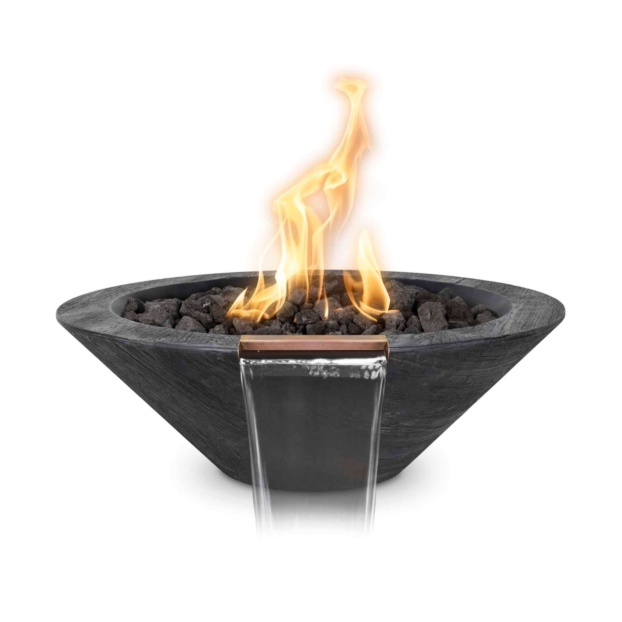 24" Cazo Wood Grain Fire and Water Bowl - OPT-24RWGFW