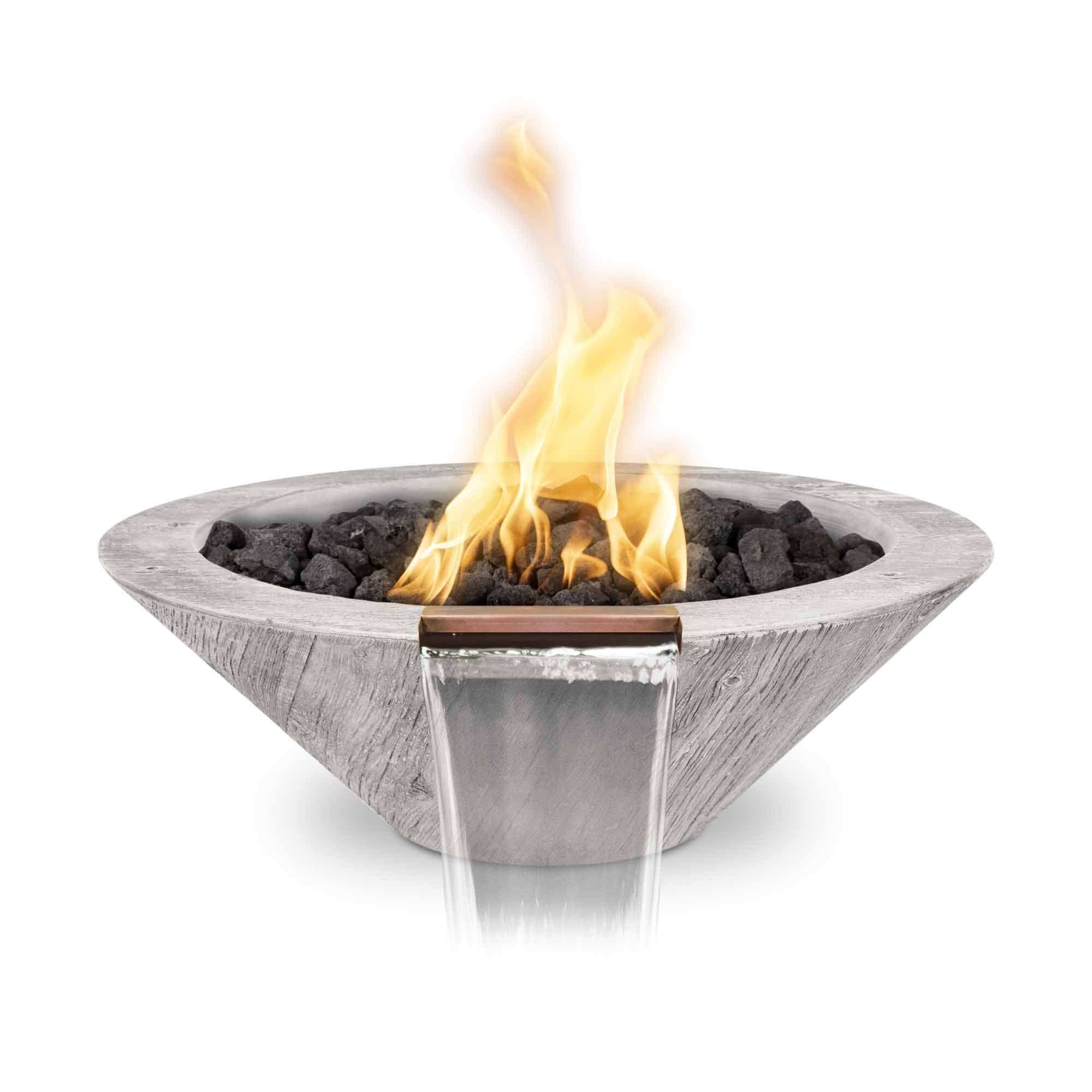 24" Cazo Wood Grain Fire and Water Bowl - OPT-24RWGFW