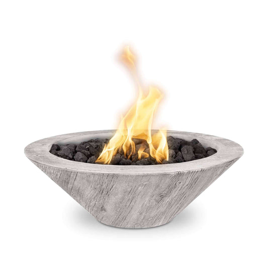 Cazo Wood Grained Concrete Fire Bowl With Lava Rock