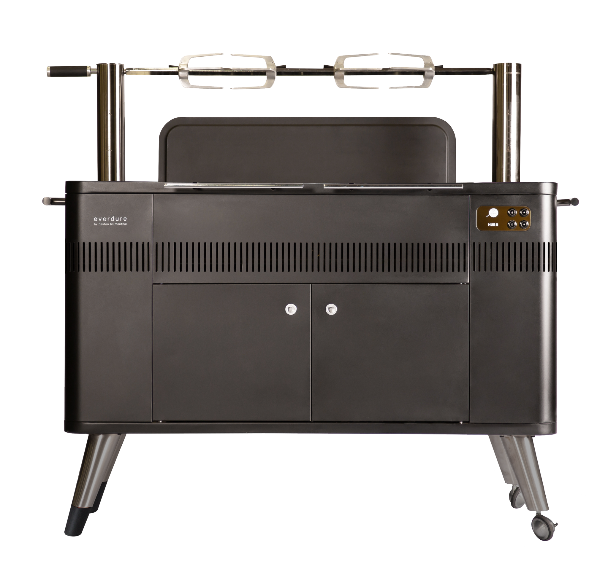 Everdure By Heston Blumenthal HUB II 54-Inch Charcoal Grill With Rotisserie & Electronic Ignition - HBCE3BUS