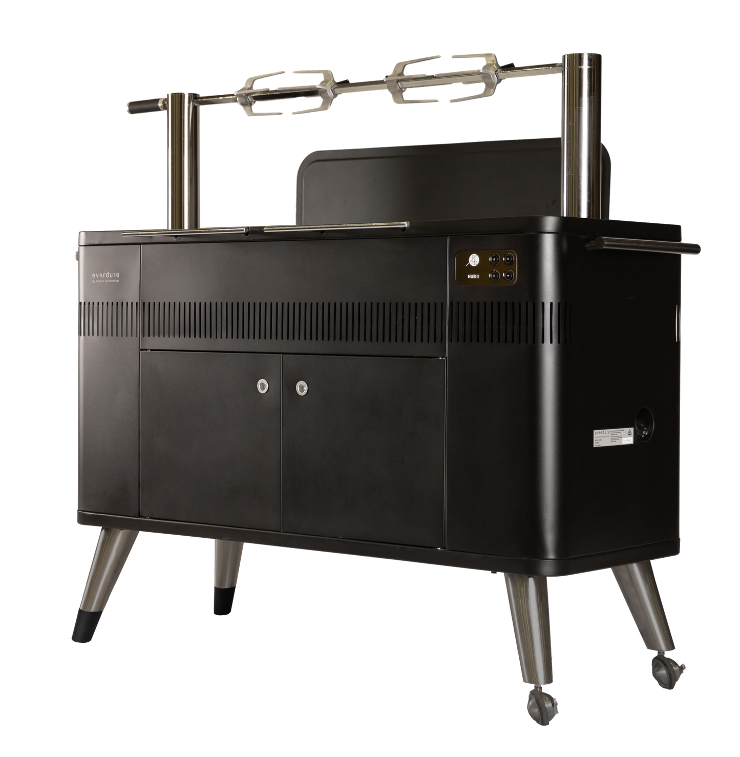 Everdure By Heston Blumenthal HUB II 54-Inch Charcoal Grill With Rotisserie & Electronic Ignition - HBCE3BUS