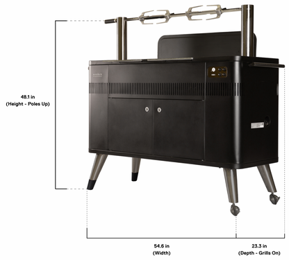 Everdure By Heston Blumenthal HUB II 54-Inch Charcoal Grill With Rotisserie & Electronic Ignition - HBCE3BUS