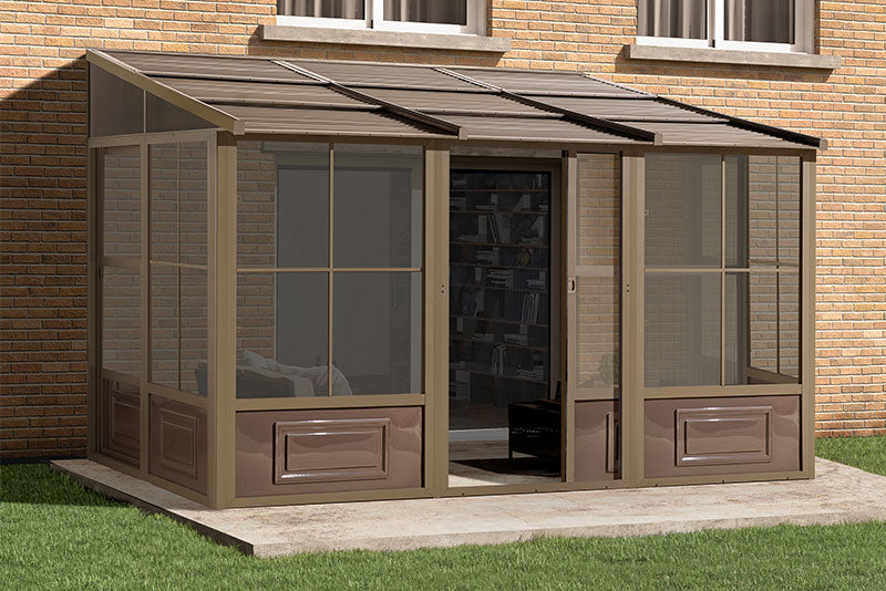 Gazebo Penguin - Florence Sand Wall Mounted Solarium with Metal Roof