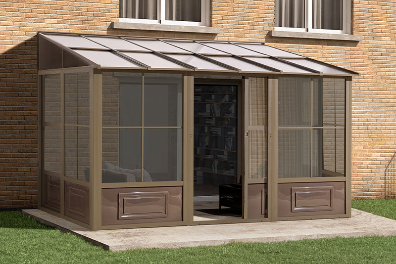 Gazebo Penguin - Florence Sand Wall Mounted Solarium Polycarbonate Roof