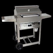 Phoenix Grills - SD Stainless Steel Propane Gas Riveted Grill Head On Stainless Steel Cart - SDRIV4LDDP