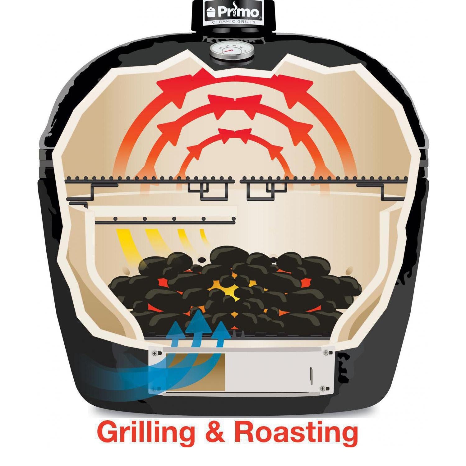 Primo All-In-One Oval LG 300 Charcoal Ceramic Kamado Grill - PGCLGC