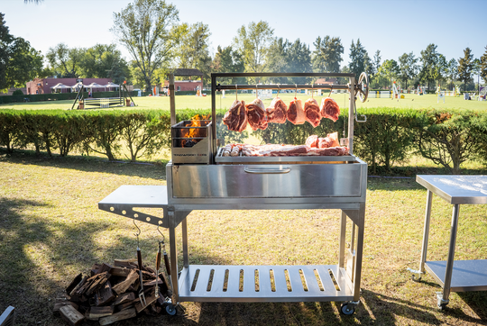 Tagwood BBQ Fully Assembled Argentine Santa Maria Wood Fire & Charcoal Grill - All Stainless Steel - BBQ03SSF