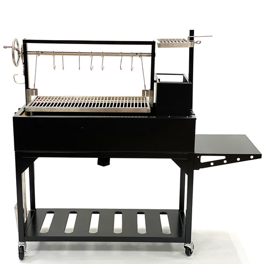 Tagwood BBQ Fully Assembled Black Argentine Santa Maria Wood Fire & Charcoal Grill - BBQ03SIF