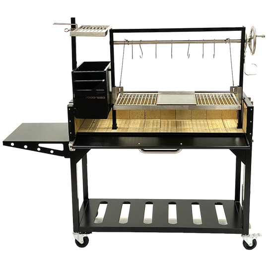 Tagwood BBQ Fully Assembled Black Argentine Santa Maria Wood Fire & Charcoal Grill - BBQ03SIF