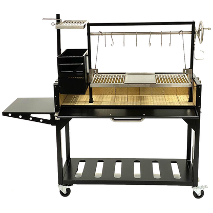 Tagwood BBQ Fully Assembled Black Argentine Santa Maria Wood Fire & Charcoal Grill - BBQ03SIF