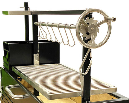 Tagwood BBQ Fully Assembled Black Argentine Santa Maria Wood Fire & Charcoal Grill - BBQ03SIF