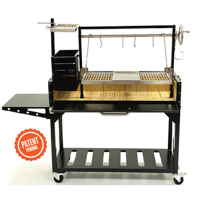 Tagwood BBQ Fully Assembled Black Argentine Santa Maria Wood Fire & Charcoal Grill - BBQ03SIF