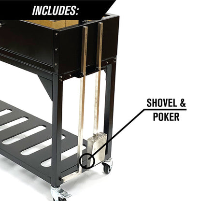 Tagwood BBQ Fully Assembled Black Argentine Santa Maria Wood Fire & Charcoal Grill - BBQ03SIF