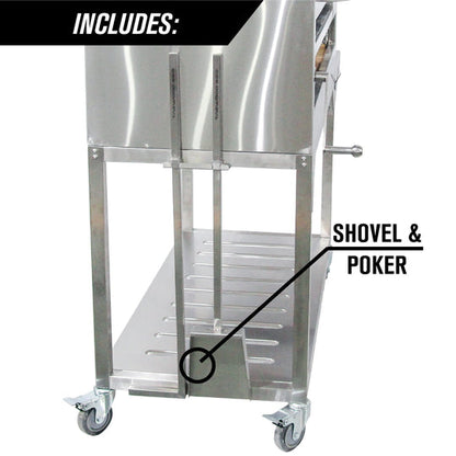 Tagwood BBQ Fully Assembled Argentine Santa Maria Wood Fire & Charcoal Grill with Top Lid - BBQ01SSF