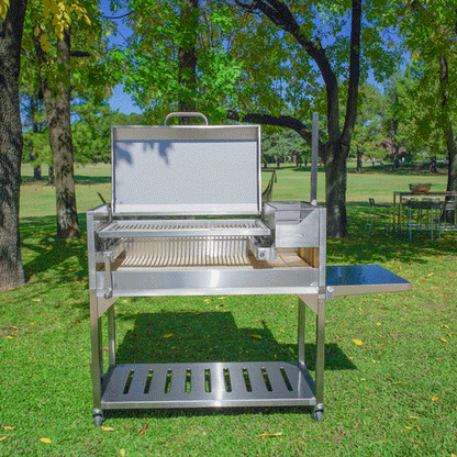 Tagwood BBQ Fully Assembled Argentine Santa Maria Wood Fire & Charcoal Grill with Top Lid - BBQ01SSF