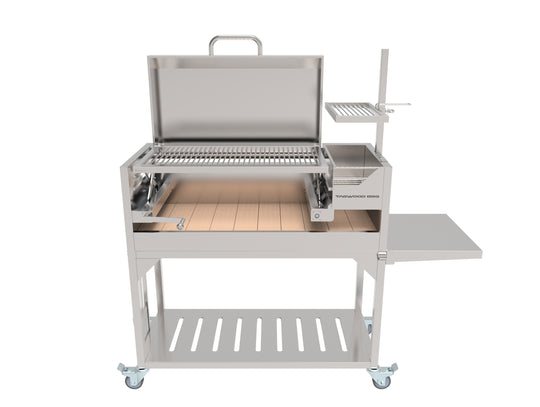 Tagwood BBQ Fully Assembled Argentine Santa Maria Wood Fire & Charcoal Grill with Top Lid - BBQ01SSF