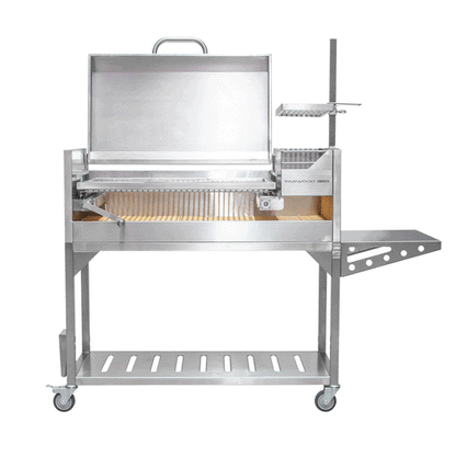 Tagwood BBQ Fully Assembled Argentine Santa Maria Wood Fire & Charcoal Grill with Top Lid - BBQ01SSF