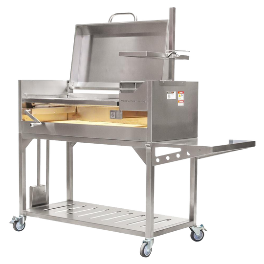 Tagwood BBQ Fully Assembled Argentine Santa Maria Wood Fire & Charcoal Grill with Top Lid - BBQ01SSF