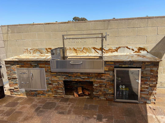Tagwood BBQ Fully Assembled Built-In Santa Maria Argentine Wood Fire & Charcoal Gaucho Grill - BBQ05SSF