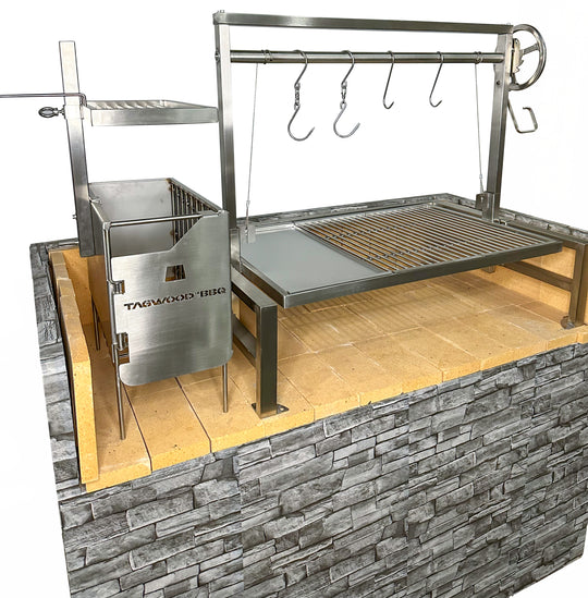 Tagwood BBQ Built-In Argentine Santa Maria Wood Fire & Charcoal Grill - BBQ09SS