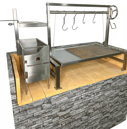 Tagwood BBQ Built-In Argentine Santa Maria Wood Fire & Charcoal Grill - BBQ09SS