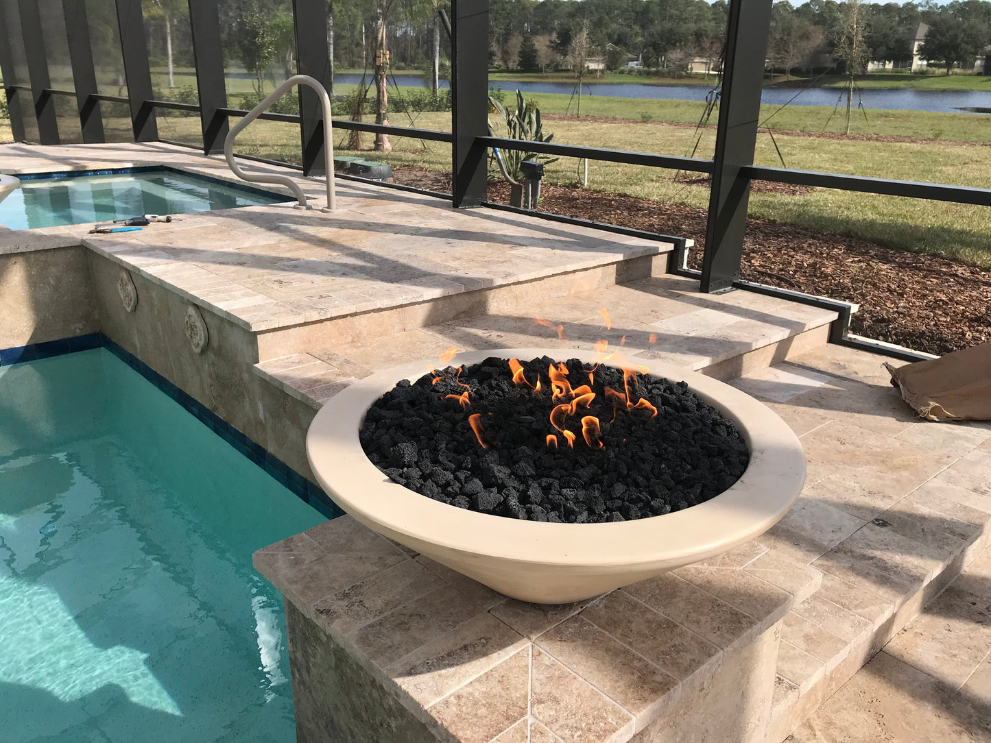 Cazo 24-Inch Round Concrete Fire Bowl