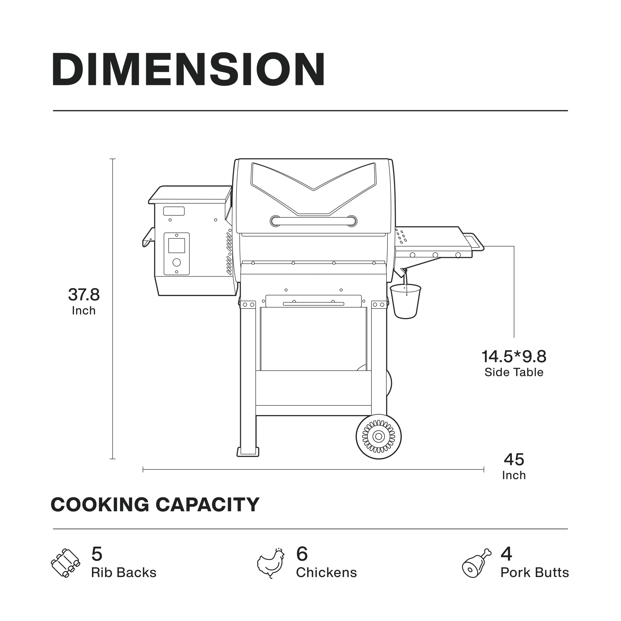 ASMOKE Skylights Wood Pellet Grill Smoker AS550P | ASCA™