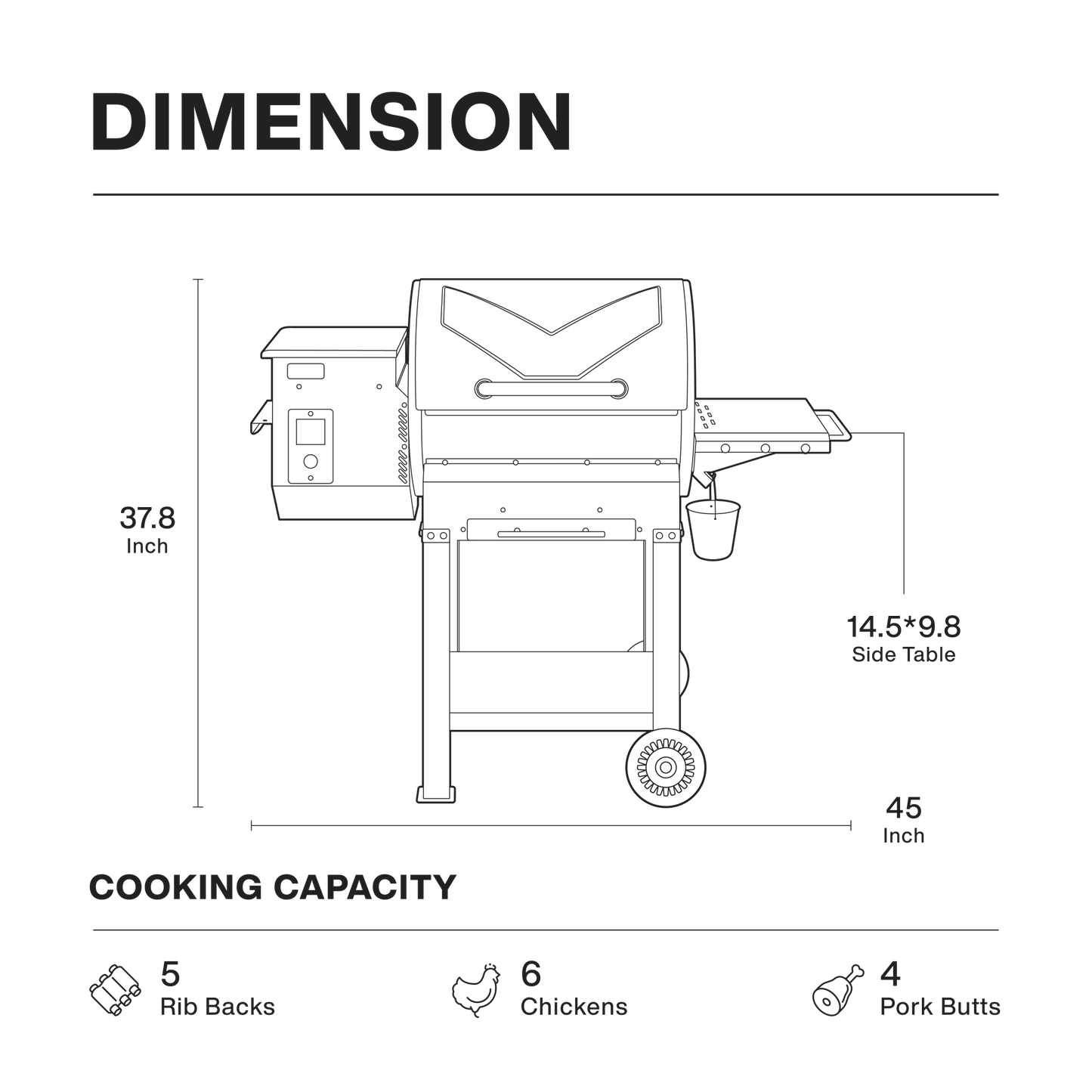 ASMOKE Wood Pellet Grill Smoker AS550 | ASCA ™