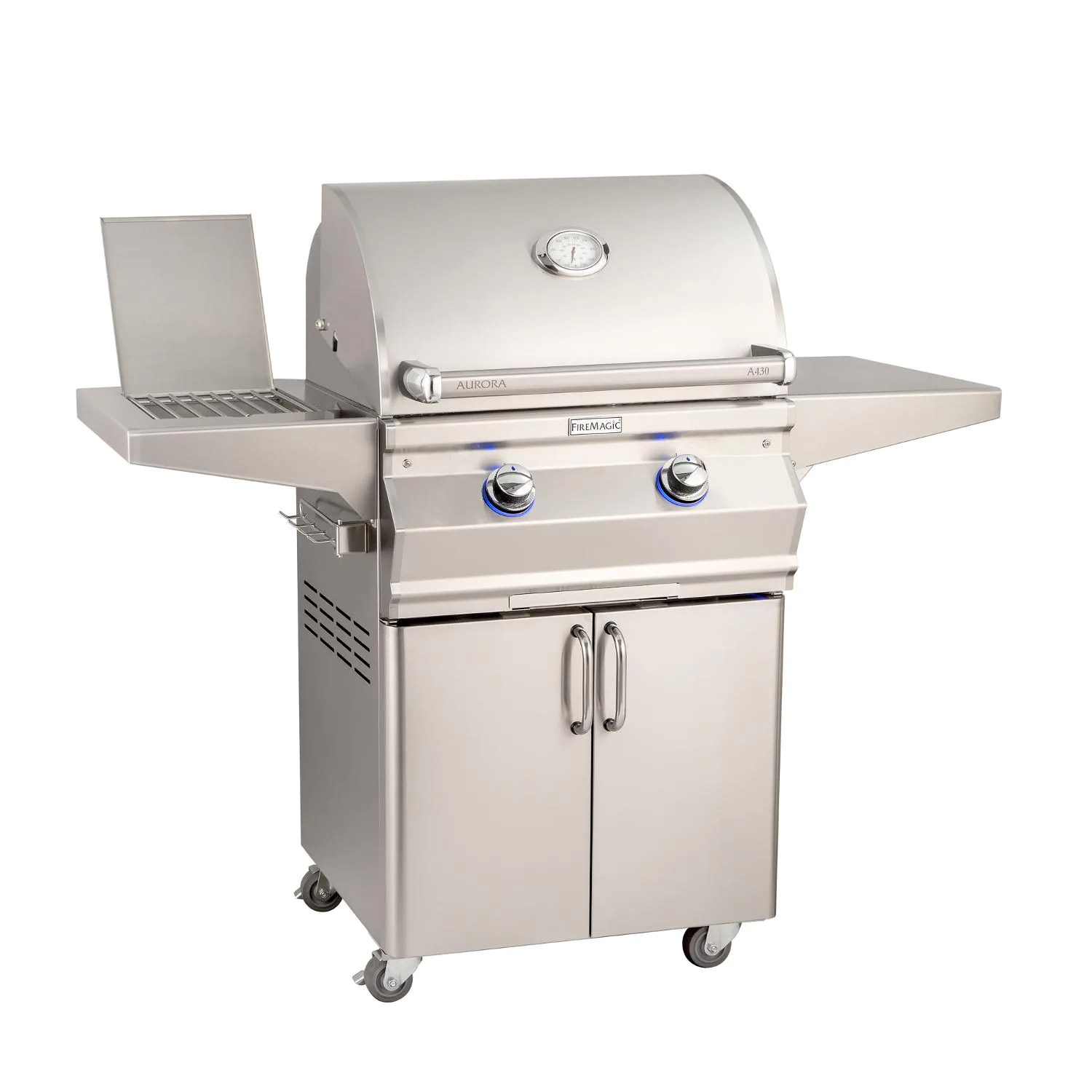Fire Magic - Aurora A430S 24-Inch Propane Gas Grill With Side Burner And Analog Thermometer - A430S-7EAP-62