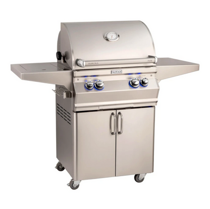 Fire Magic - Aurora A430s 24-Inch Propane Gas Freestanding Grill w/ Flush Mounted Single Side Burner, Backburner, Rotisserie Kit and Analog Thermometer - A430S-8EAP-62