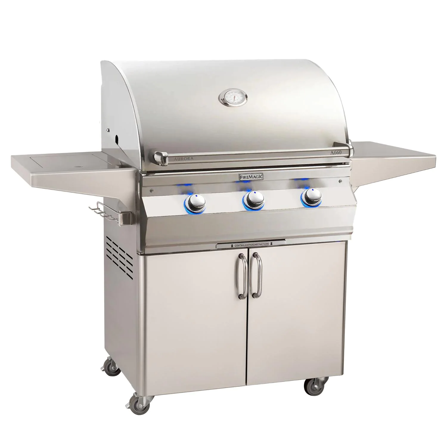 Fire Magic - Aurora A660S 30-Inch Propane Gas Grill With Side Burner And Analog Thermometer - A660S-7EAP-62