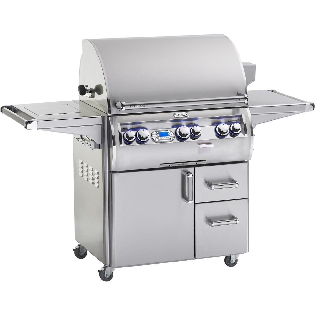 Fire Magic - Aurora A660s 30-Inch Propane Gas Freestanding Grill w/ Flush Mounted Single Side Burner, Backburner, Rotisserie Kit and Analog Thermometer - A660S-8EAP-62