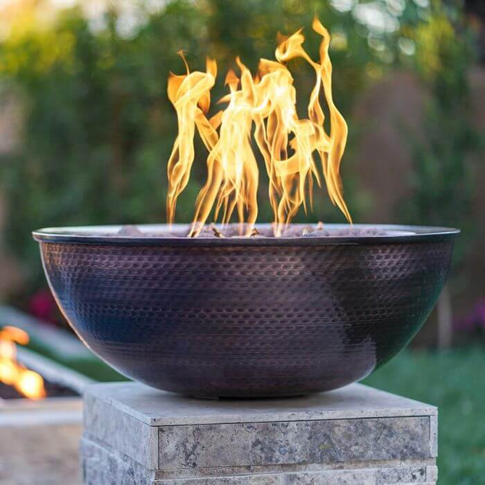 27" Sedona Hammered Copper Fire Bowl- OPT-27RCPRFO