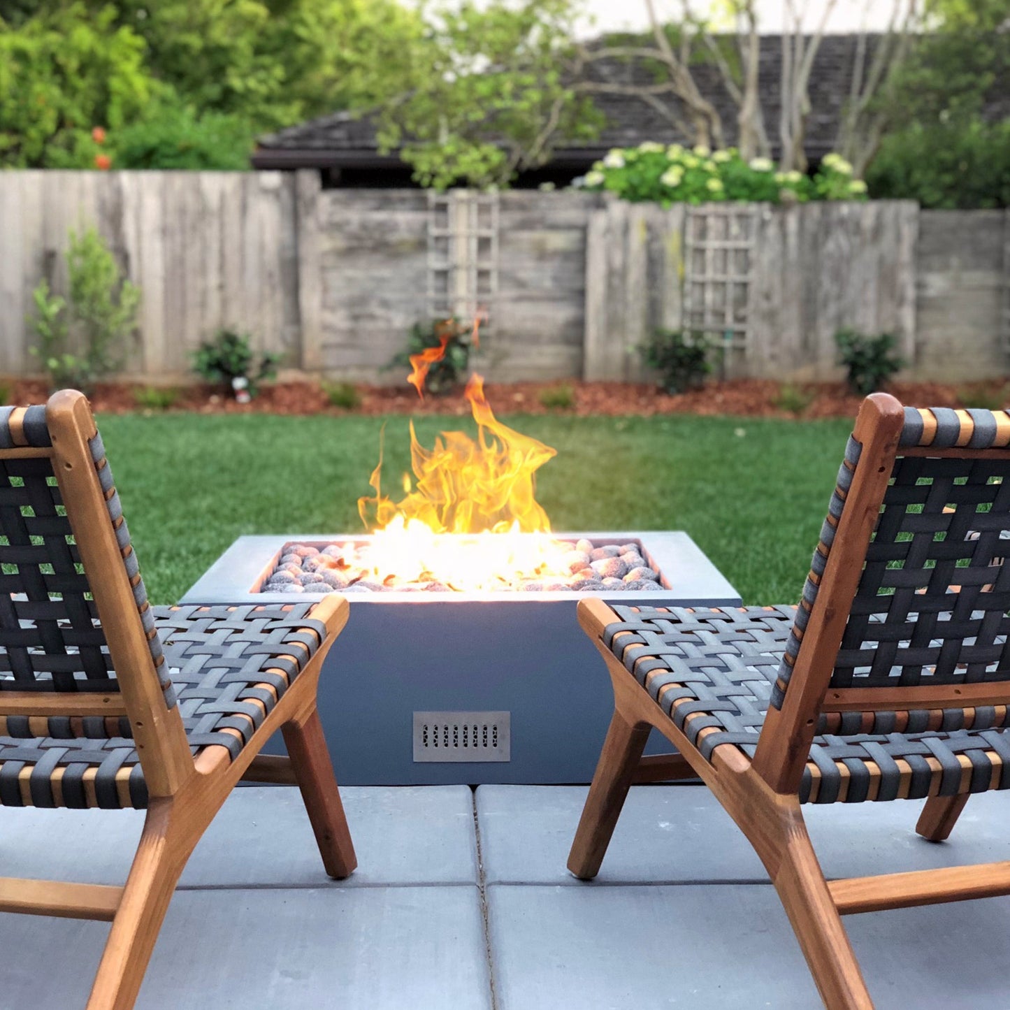 The Outdoor Plus Quad Square Concrete Fire Pit