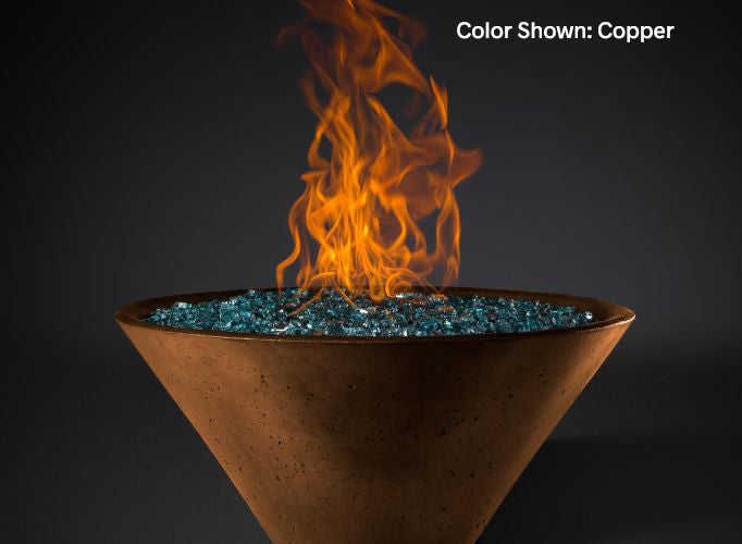 Slick Rock Concrete - RidgeLine Series Conical Fire Bowl - Electronic Ignition