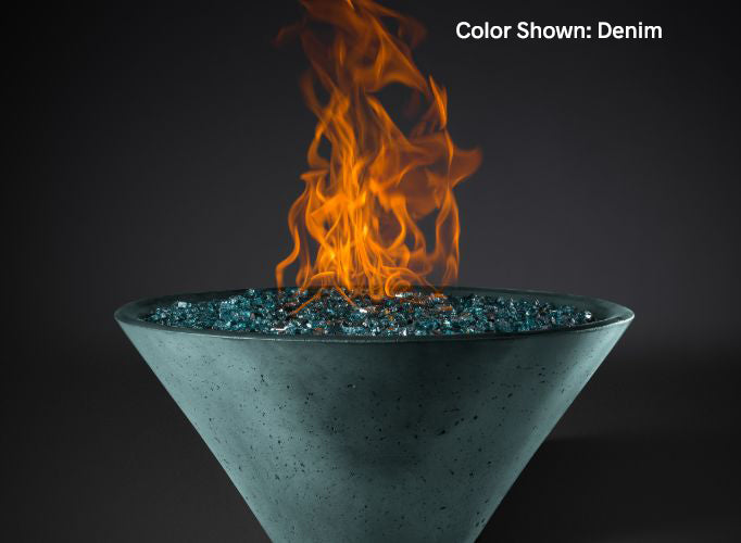 Slick Rock Concrete - RidgeLine Series Conical Fire Bowl - Match Lit