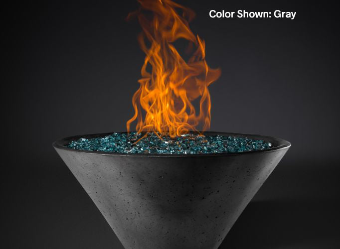 Slick Rock Concrete - RidgeLine Series Conical Fire Bowl - Match Lit