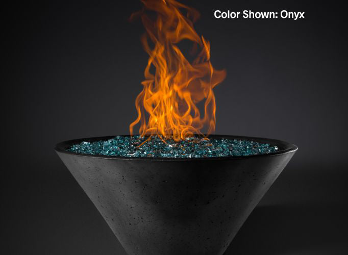 Slick Rock Concrete - RidgeLine Series Conical Fire Bowl - Match Lit