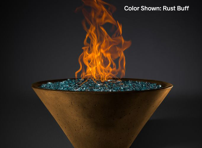 Slick Rock Concrete - RidgeLine Series Conical Fire Bowl - Electronic Ignition