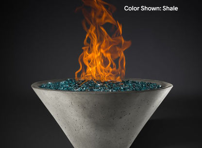 Slick Rock Concrete - RidgeLine Series Conical Fire Bowl - Match Lit