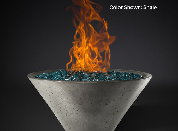 Slick Rock Concrete - RidgeLine Series Conical Fire Bowl - Electronic Ignition