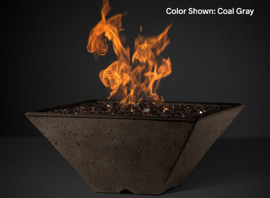 Slick Rock Concrete - RidgeLine Series Square Fire Bowl - Electronic Ignition
