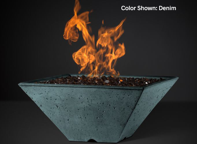 Slick Rock Concrete - RidgeLine Series Square Fire Bowl - Electronic Ignition