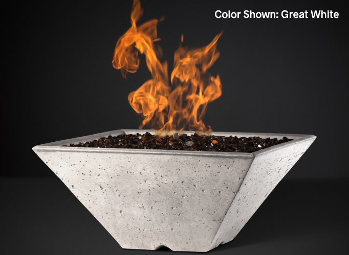 Slick Rock Concrete - RidgeLine Series Square Fire Bowl - Electronic Ignition