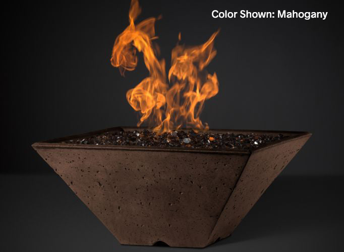 Slick Rock Concrete - RidgeLine Series Square Fire Bowl - Electronic Ignition