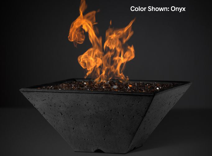 Slick Rock Concrete - RidgeLine Series Square Fire Bowl - Electronic Ignition