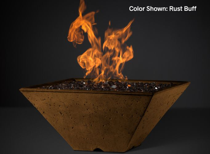 Slick Rock Concrete - RidgeLine Series Square Fire Bowl - Electronic Ignition