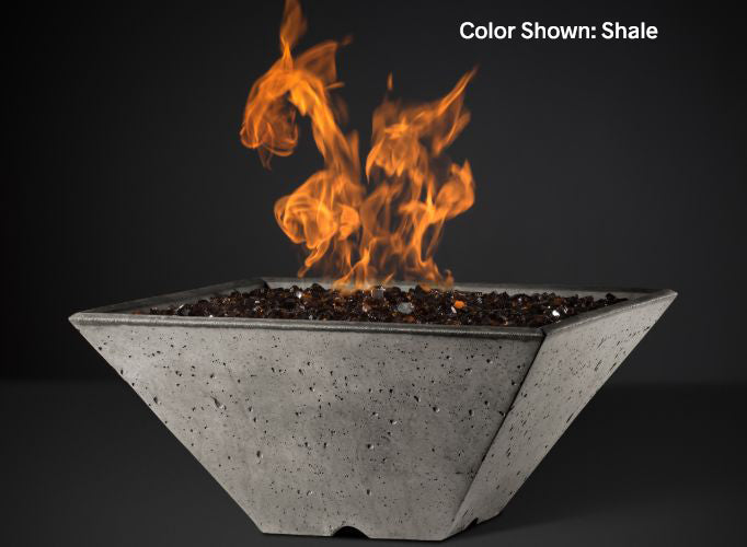 Slick Rock Concrete - RidgeLine Series Square Fire Bowl - Electronic Ignition